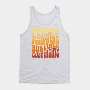 Retro Autumn Leaves, Pumpkins, Bonfires & Cozy Nights Tank Top